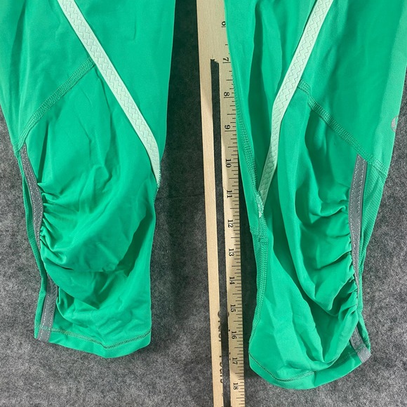 Lululemon Run Pace Crop Leggings 4 Very Green Fresh Teal Mid Rise Capri - Picture 11 of 15
